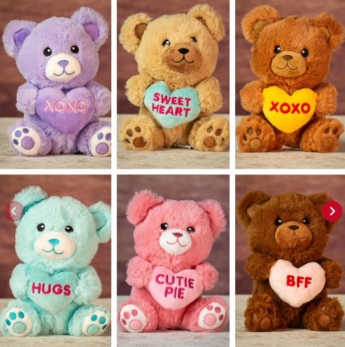 6" Sitting Heart Teddy Bear