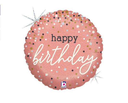 18” Rose Gold Birthday Balloon - Legacy Rose TX
